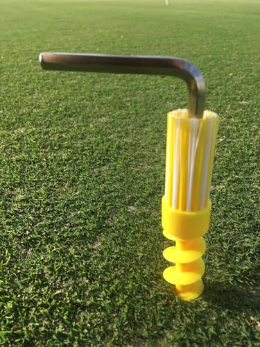 ADAEL Everlastee Unbreakable Plastic Golf Driving Range Tee for Practice on Grass, Flexible Bristles Low Friction Brush Tee, Reusable Golf Tees Embed Once Survive Hundreds of Drives