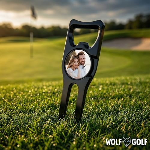 Wolf Golf Towels Custom Divot Repair Tool | 5-in-1 Premium Divot Tool with Ball Marker | Golf Gifts for Men & Women | Golf Accessories for Men & Women