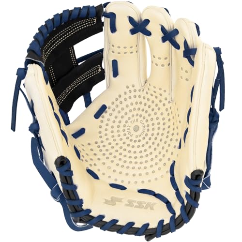 SSK Z5 Craftsman Infield Baseball Glove – 11.25” - 11.5” - 11.75” - 12” – Right & Left Hand Throw - color: Camel/Black/Navy, size: 11.5" - Right Hand Throw