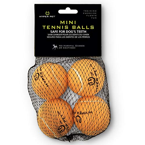 Hyper Pet MINI Tennis Balls for Dogs Safe Dog Toys & Tennis Balls for Exercise, Training, Hyper Pet K9 Kannon Dog Ball Launcher) Bright Colored Interactive Orange Pack of 4 - color: Orange, size: MINI 1.75" - 4 Pack