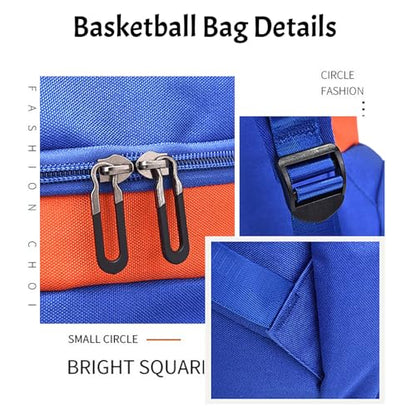 Custom Men's Basketball Backpack - color: Orange Blue