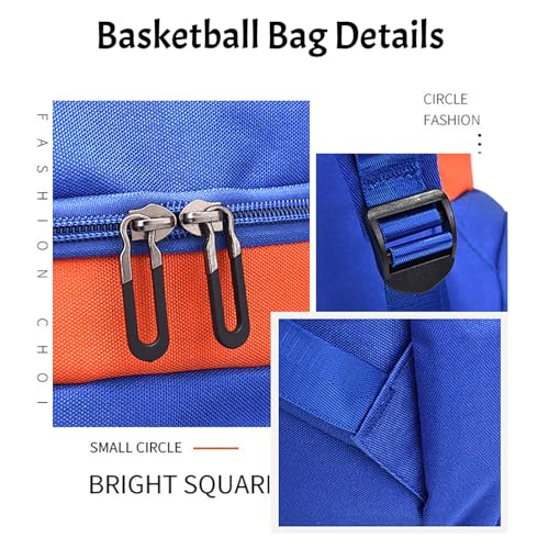 Custom Men's Basketball Backpack - color: Orange Blue