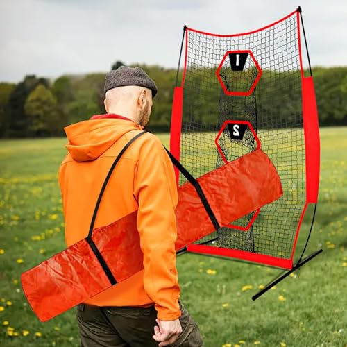 Doublehorse Football Kicking Net - 5x7FT Portable Rugby Quarterback Target Toss Throwing Practice Training Game for Outdoor Indoor Backyard Sports Field Teens Adults Practice Gifts