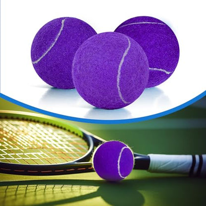 12/18 Pack Tennis Balls for Training, Pet Dog Playing, and Practice with Mesh Bag for Transport and Beginner Training - color: Purple--18Pack