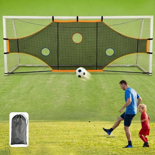 Soccer Goal Target Net, 16x6ft - Turn Training into a Game with 7 Scoring Zones | Durable All-Weather Backyard Soccer Net for Family Fun & Skill Boost-ONLY NET
