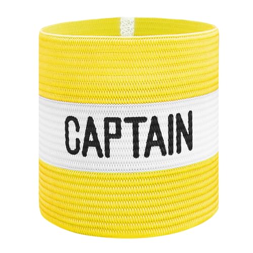 Classic Captain's Armband for Soccer Training, Adults & Youths Elastic Arm Band Captain Armbands Team Sports Accessories - color: Yellow, size: Junior