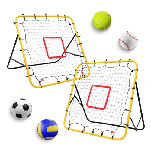 Baseball Softball Rebounder Net, 3.3×3.3FT Pitching & Fielding Training Net with Target, Adjustable Height, Alloy Steel Frame, Quick Setup for Baseball/Softball Practice