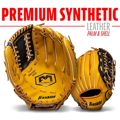 Franklin Sports Field Master Baseball + Softball Glove - Field Master Adult + Youth Baseball + Softball Mitt - Men's + Women's Gloves - Right Hand Throw