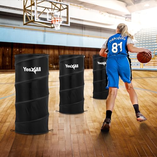 Yes4All Pop Up Defender, 3-Pack Basketball Youth Training Equipment, Portable Football Soccer Basketball Drill Defender