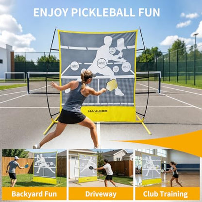 2026 Upgraded Pickleball Practice Rebounder Net, 6FT Pickleball Training Equipment with Metal Frame, Pickle Ball Rebounder for Outdoor Indoor, Pickle Ball Trainer for Dink Volley Training
