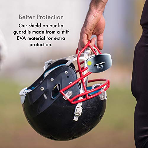 DAMAGE CONTROL Pacifier Mouthpiece – Football Mouthguard with Helmet Strap, Protects Teeth, Jaw & Mouth – Mouth Piece for Sports, No Boiling, Allows Airflow – Gear for Adults & Youth (Black) - color: Black