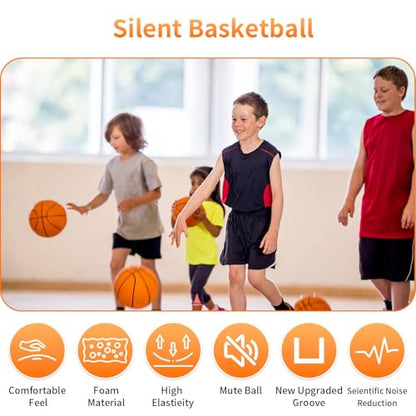Silent Basketball Size 7 (29.5") 2026 New Dribble Dream Silent Basketball, Grooved Airless Foam Technology for Soundless for Foam Indoor Training Ball for Various Indoor Activities