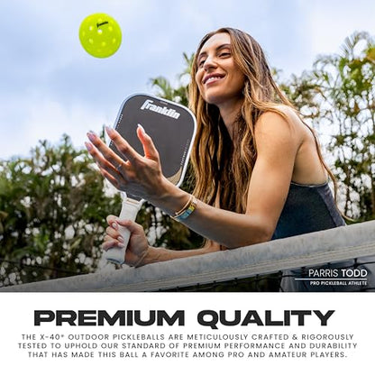 Franklin Sports X-40 Outdoor Pickleballs - Official Ball of USA Pickleball, APP Tour + US Open - Regulation Size