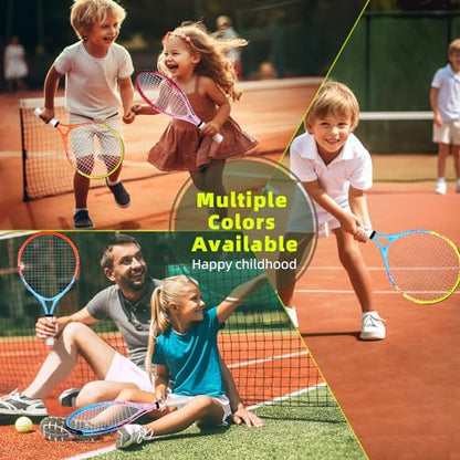 17"-23" Kids Tennis Racket for Aged 2-9, Lightweight and Durable, Including 1 Toddler Tennis Racket and 1 Replacement Grip Tapes