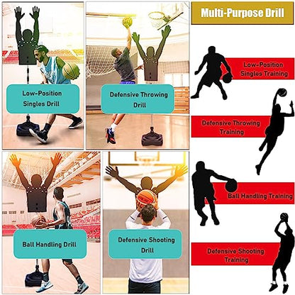 LXLZYXSF 2 Pcs Basketball Shoot Training Dummy Height Adjustable, Hands-Up Defender Mannequin - Adjustable Arms, Portable Dribbling Trainer, Gifts for Husband/Son (Color : L-Adults) - color: L-adults