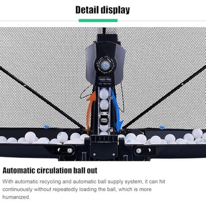 Automatic Ping Pong Ball Machine,Portable Table Tennis Ball Launcher Trainer with Catch Net & Remote Control,Ping-Pong Practicing Training Robot Equipment,for Schools Stadium Gyms