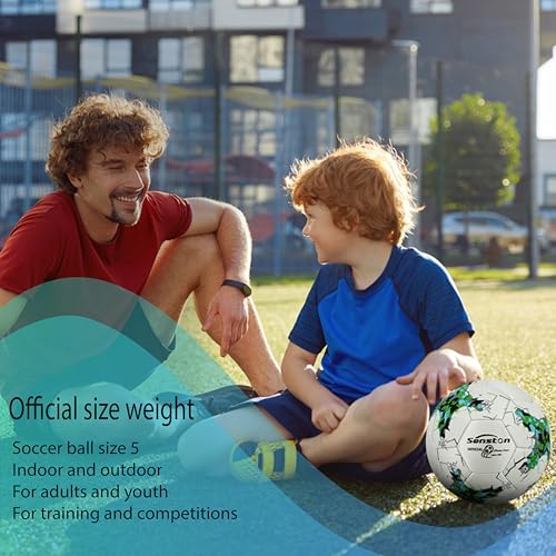 Senston Soccer Ball Size 5 -Official Match Weight-Youth & Adult Soccer Players - Air Pump Included - color: green