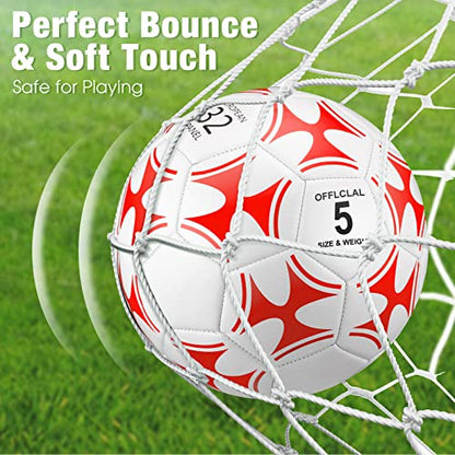 Lenwen 12 Pcs Soccer Balls with Pump Bulk Official Size 5 4 3 Kids Teens Adult Indoor Outdoor Sports Soccer Gift for Play Training Gift Party Back to School