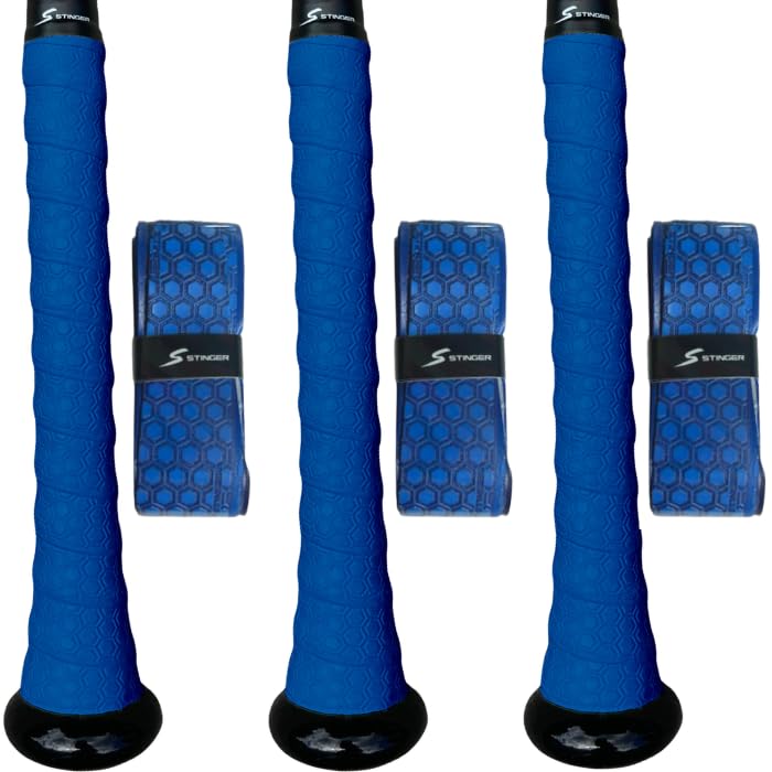 Stinger Sports Premium Polymer Bat Grip (Baseball and Softball) - color: 3-Pack: Royal Blue