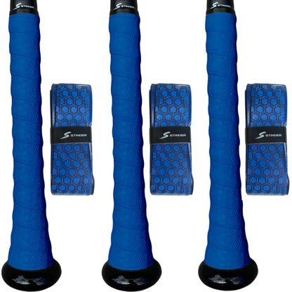 Stinger Sports Premium Polymer Bat Grip (Baseball and Softball) - color: 3-Pack: Royal Blue