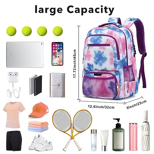 ACESAK Tennis Backpack Tennis Bag for Women Men - Tennis Bag Holds 2 Rackets, Badminton Squash, Pickleball Paddles Balls - color: Purple