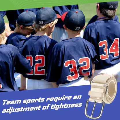 Hercicy 12 Pcs Baseball Belts Softball Belts Bulk for Adult and Youth Adjustable - color: Beige, size: Youth Size