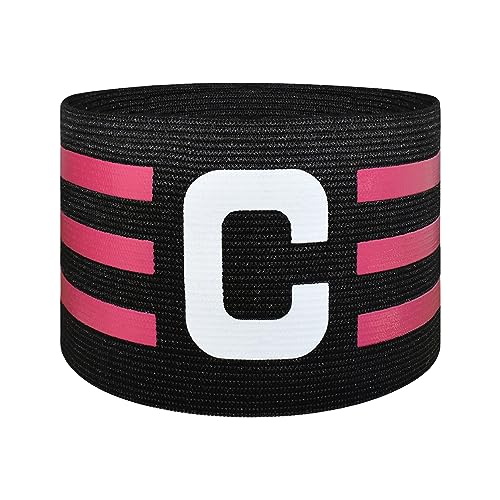 Sports Captain C Arm Band for Team Training, Unisex Elastic Soccer Captain Armband Adjustable Outdoor Football Player Captain's ArmBands for Adult - color: Black