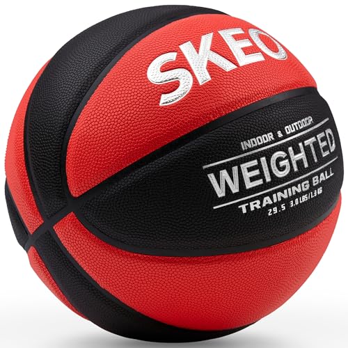 SKEO Weighted Basketball, 2.2/3/3.3LBS 28.5"/29.5" Trainer Heavy Basketballs Made of Composite, Indoor Outdoor Training Ball for Improving Handling Dribbling Rebounding