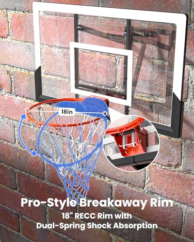 IGL In ground Basketball Hoops Outdoor, 10ft Height Adjustable Basketball Goal In ground with Shatterproof Backboard and Pro-Style Rim - size: 52 inch Backboard - Wall Mount