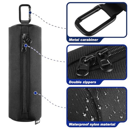 Cosmos Pickleball Ball Holder, Portable Carrying Storage Bag with Hook, Travel Accessory Pouch Holds 3 Pickleball Balls - color: Black