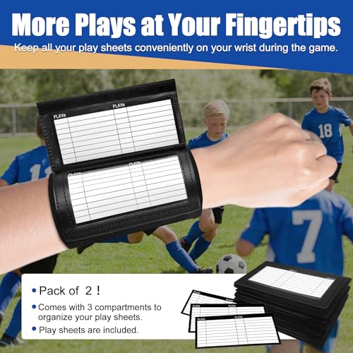 Football Play Wristband Youth,Softball Wristbands for Signs,Football Quarterback Play Wristbands for Youth for All Sports with 3 Compartments