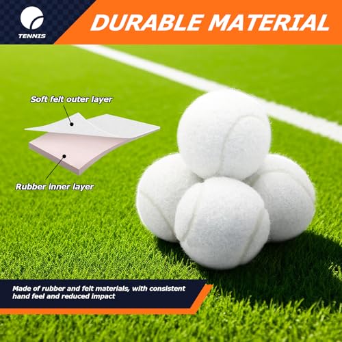 Tennis Balls, 6 Pack High Elasticity Practice Tennis Balls with Mesh Bag, Ideal for Beginner, Exercise Playing Balls for Pet Dog