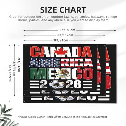 American Canada Mexico 2x3 Ft Flag Soccer Lovers Flags Football Supporters Banner
