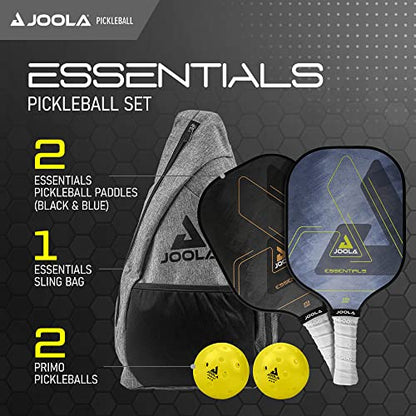 JOOLA Pickleball Paddles & Sets - Includes 2 Rackets, 2–4 Balls, and Storage Carry Bag - USAP Approved - color: Essentials Set