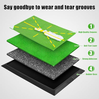 Golf Swing Training Mat,Golf Hitting Mat Outdoor Indoor with Path Feedback,Golf Swing Tracker Mats for Beginners,Men,Women