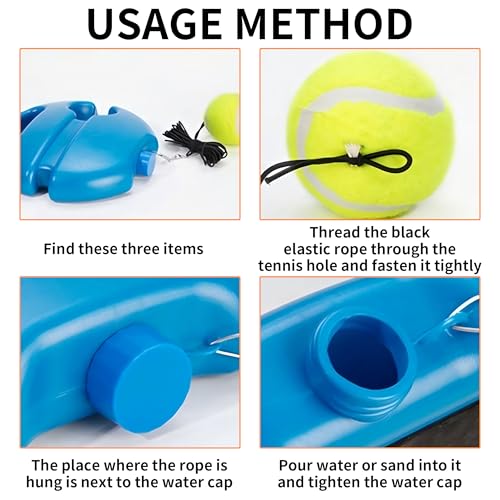 Tennis Trainer Rebound Ball with 2 String Balls, Tennis Pro Trainer, Portable Tennis Training Equipment, Tennis Rebounder Kit - Ideal for Beginners Sport Exercise