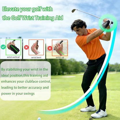 2026 Golf Wrist Trainer Pro,Golf Wrist Brace with Internal Rigid Splint for Left/Right Handed, Golf Wrist Training Aid to Correct Wrist Angle and Reduce Chicken Wing for Golf Beginners