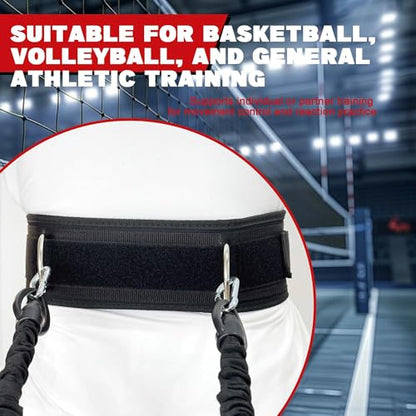 5-Pack Zone Defense Resistance Band Kit, Basketball & Volleyball Agility Training Belt Kit – Resistance Band Speed & Coordination Trainer with Adjustable Waist Strap, Black