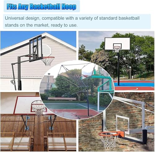 Basketball Practice Network Height-Adjustable Metal Basketball Rebounder for Basketball Shooting Drills Floor Standing, with Wheels Basketball Rebound Attachment for Indoor and Outdoor Use