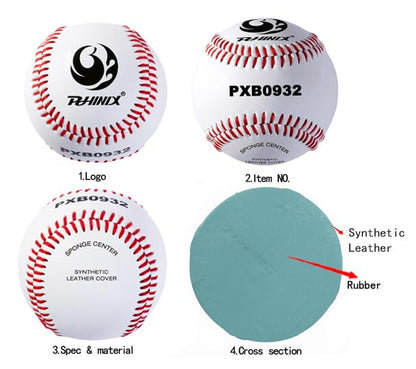 PHINIX Soft Cushioned Baseball Safety Baseball for Indoor and Outdoor Training - style: Box of 12