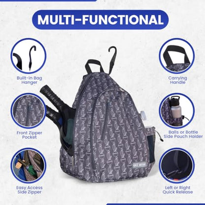 Pickleball Bag for Men & Women Pickleball Backpack - Adjustable Sling Bag/Crossbody with Fence Hook - style: Cactus