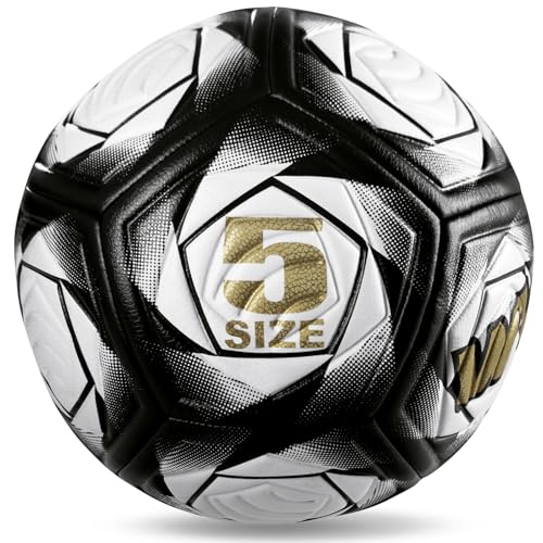 WVVOU Soccer Ball Size 5, Matches and Training Soccer Ball, 3.5mm Thickened Pu, Suitable for Indoor or Grassland Beach and Muddy Ground, Adaptable All-Weather for Teenagers
