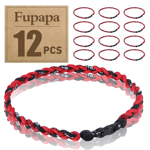Premium 12Pack Baseball Necklaces, Multi-Color 18inches Sports Necklaces, Ideal for Baseball Team Gifts, Party Favors, Sports Parties - color: Red Black
