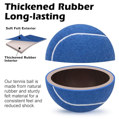 SUNEZLGO 12 Pack Tennis Balls, Advanced Pressure Training Tennis Balls Practice Balls, Tennis Balls for Dogs, Thickened Tennis with Mesh Bag for Transport, Beginner Exercise Ball, Sturdy High Elastic - color: Blue