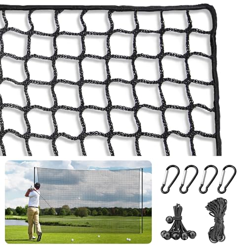 ORIENGEAR Golf Netting for Garage, Golf Hitting Practice Net 10x15ft 10x20ft, Backyard DIY Nets for Chipping Driving and Baseball Hockey Soccer Sports, with Rope and Buckle (NET ONLY Without Poles) - style: 10X15 FT with Rope