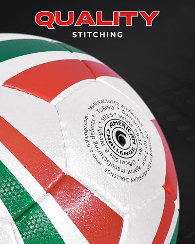 Torino Professional Training Soccer Ball – Hand Sewn Match & Practice Soccer Ball for Grass, Turf & Indoor Surfaces – Sizes 2, 3, 4 & 5