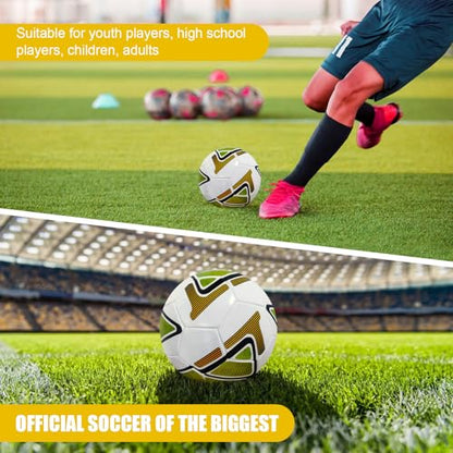 Soccer Ball Size 5, Indoor Outdoor Football for School Training Practice or Boys Gift, Anti-Explosion Design Soccer Ball