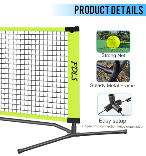 FDLS 5FT/10FT Portable Small Pickleball Net for Driveway Backyard,with Carry Bag for Indoor Outdoor, for All Levels, Easy Set up - style: 10FT Green