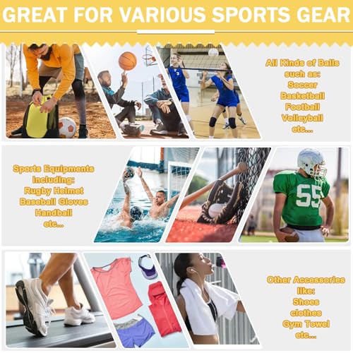 KAEGREEL Drawstring Soccer Bag Basketball Backpack for Kids Teens, Foldable Sports Bags Detachable Ball Mesh Bag for Gym Yoga Football Baseball - color: Yellow