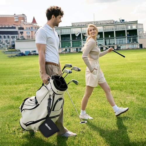 Golf Club and Golf Ball Cleaning Bag,Golf Ball Cleaner,Golf Club Cleaner,Cleans Club Grooves, Golf Bag Accessories,Machine Washable, Golfer Gifts for Men,Detachable Clip - color: black